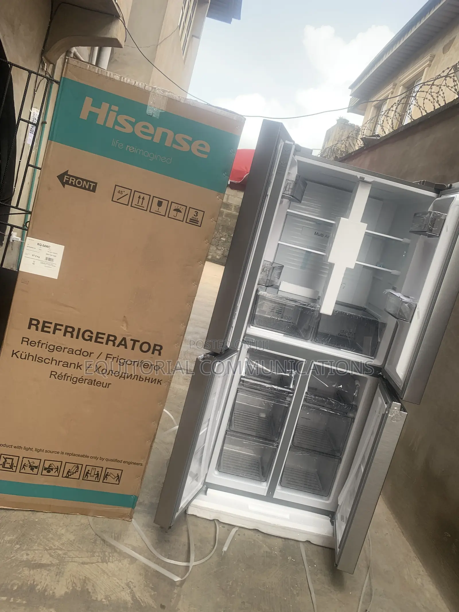 Hisense 392L 4-Door Refrigerator RQ-54WC – Spacious Storage for Modern