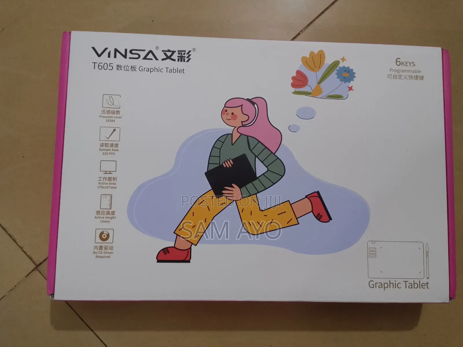 Vinsa T605 Graphics Drawing Tablet Art Creation Sketch Board