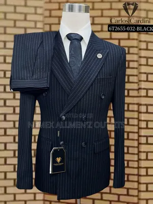 Quality Black Striped Suit
