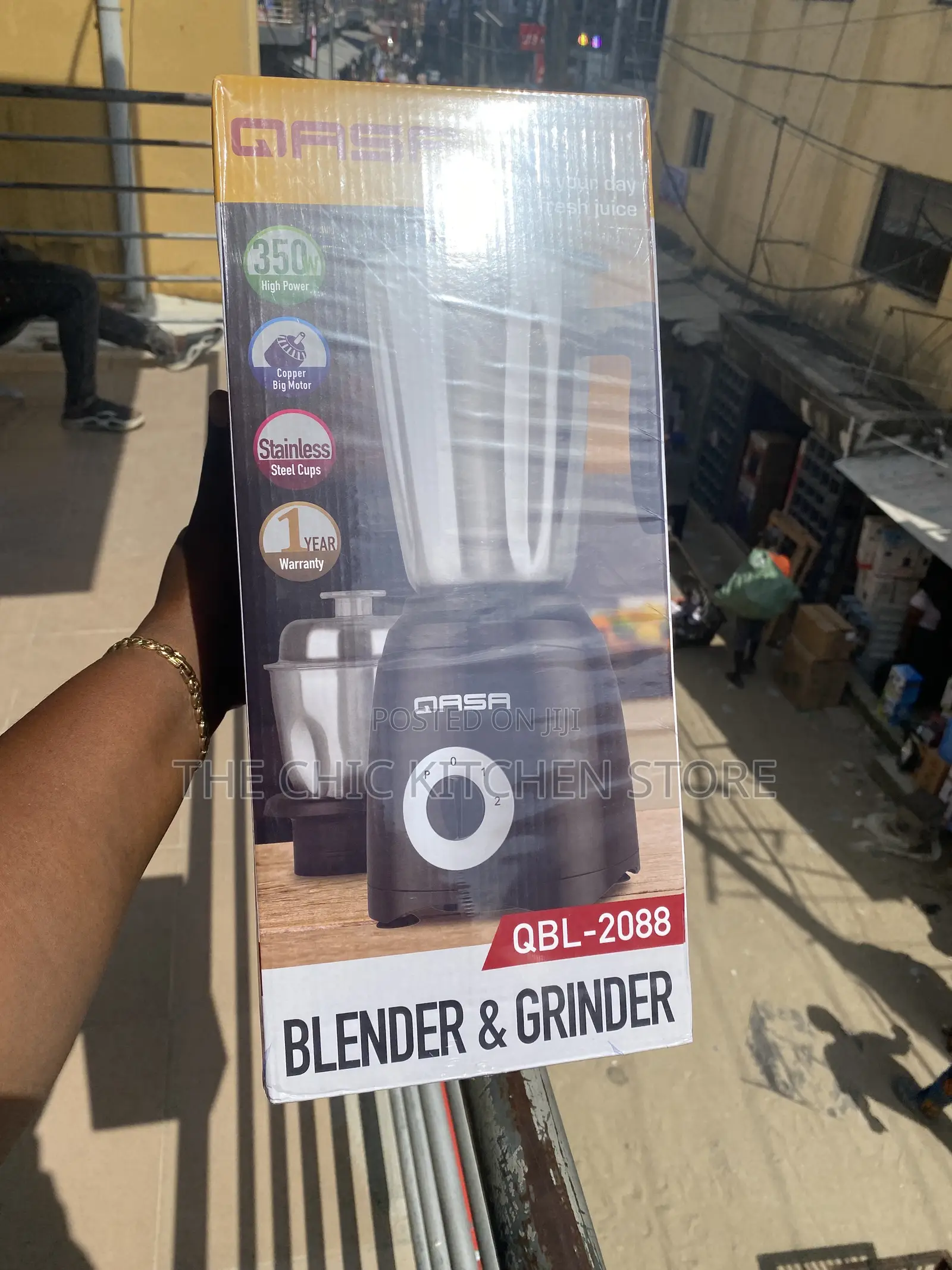 Qasa 2in1 Electric Stainless Blender/ Grinder (QBL-2088)