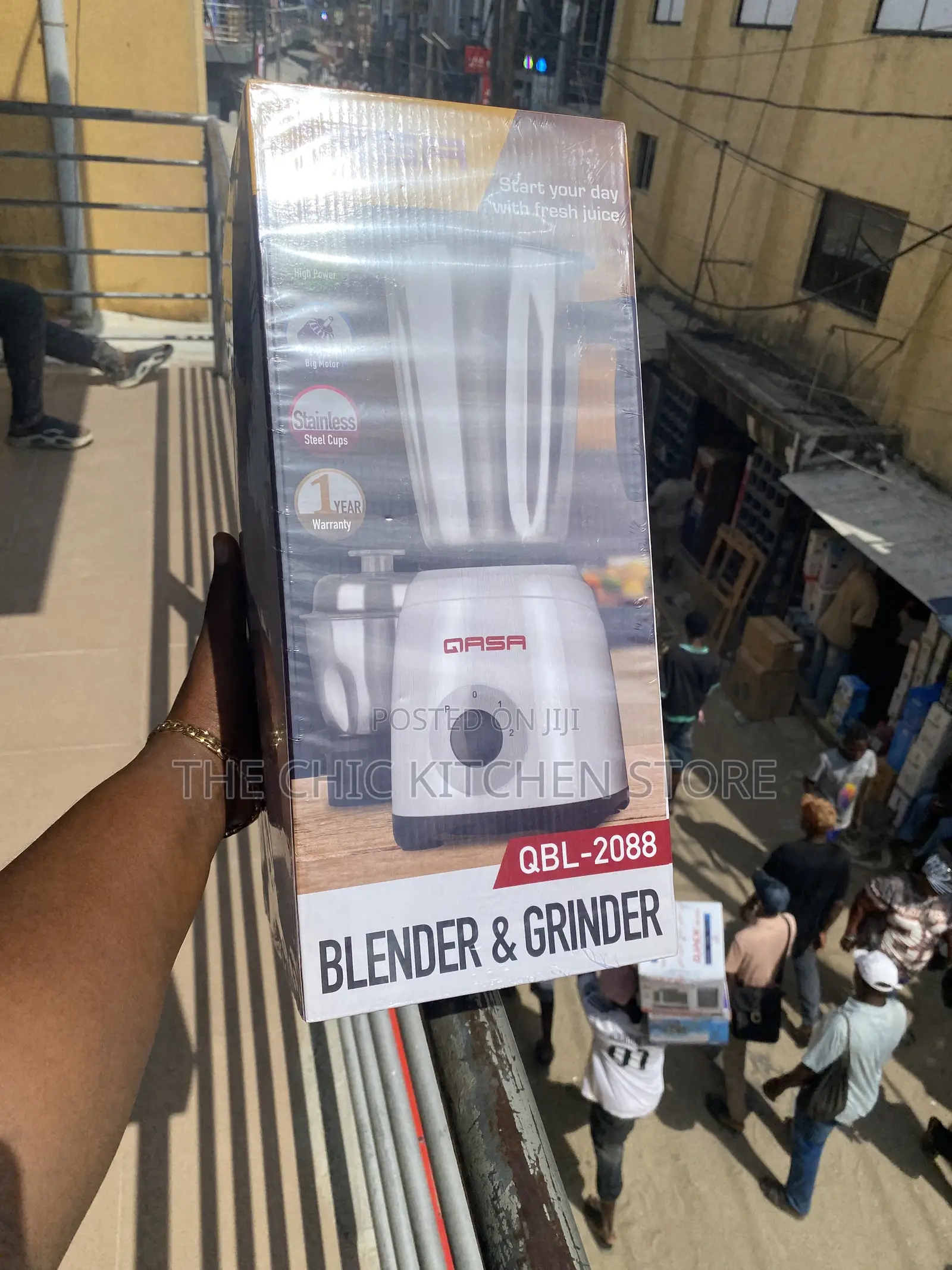 Qasa 2in1 Electric Stainless Blender/ Grinder (QBL-2088)