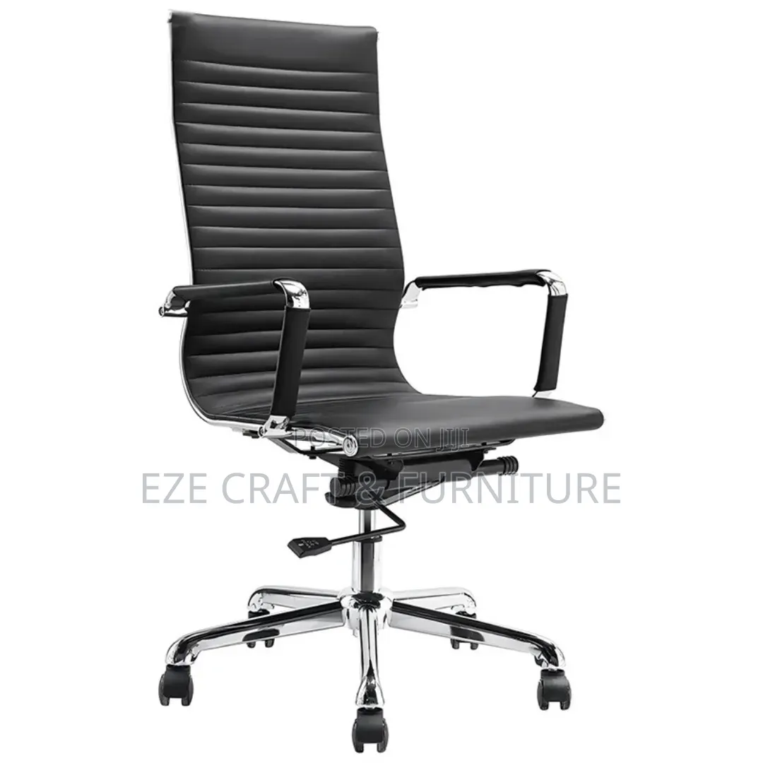 Flat Leather Staffing Office Chair