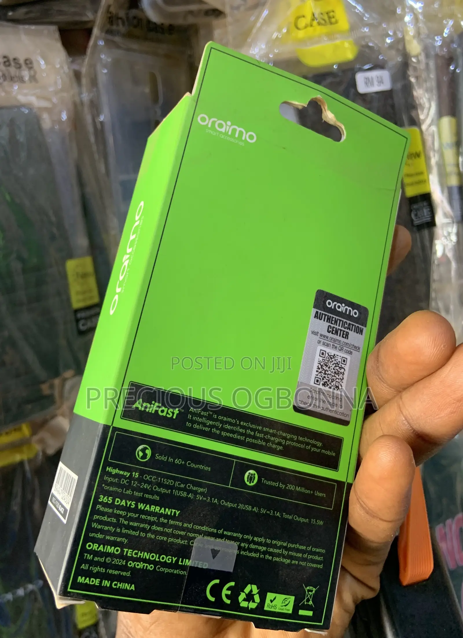 Oraimo Car Charger 15.5w Ultra Fast