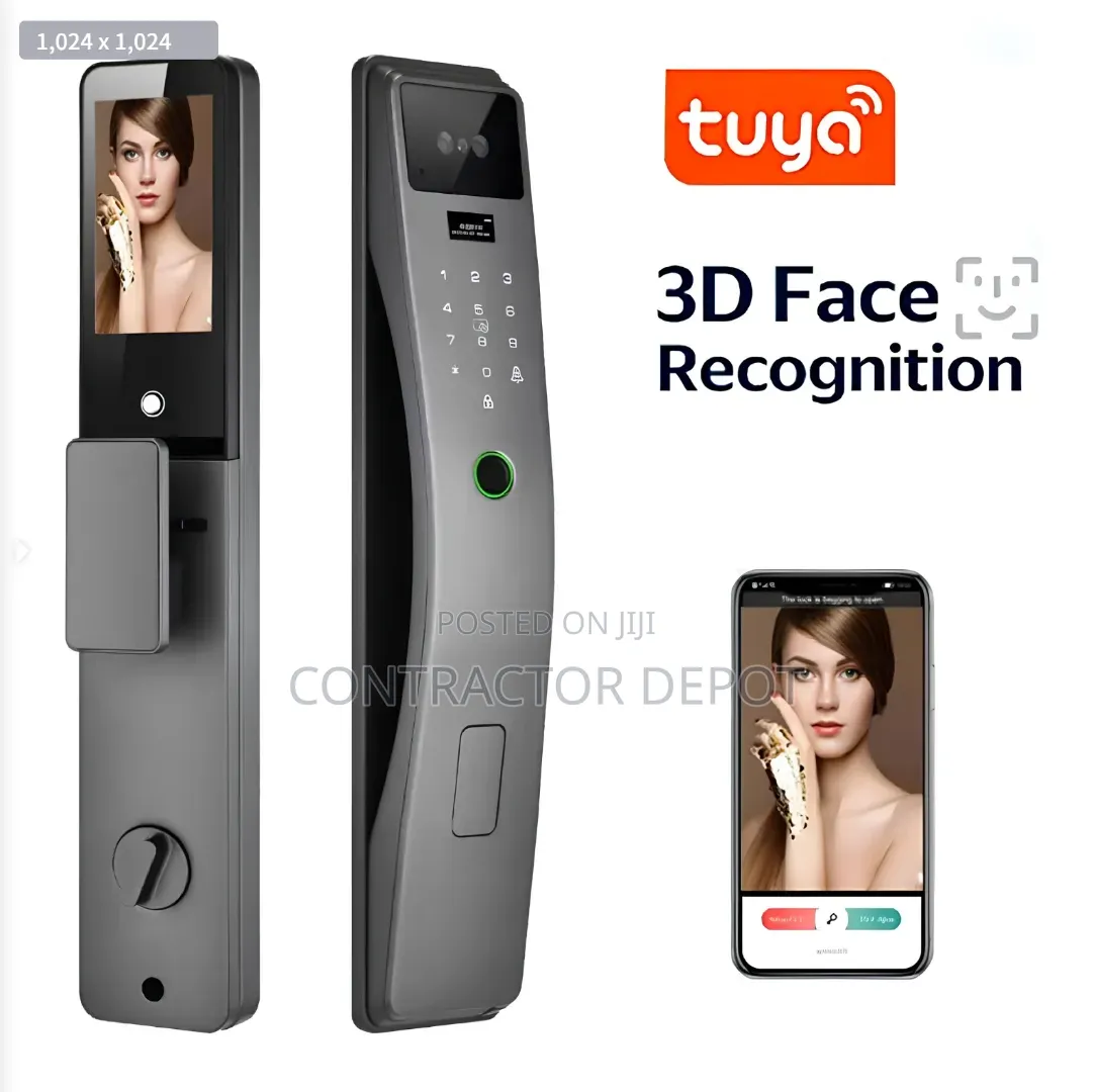 Tuya Smart Aluminum Alloy Fingerprint & 3D Face Recognition Lock