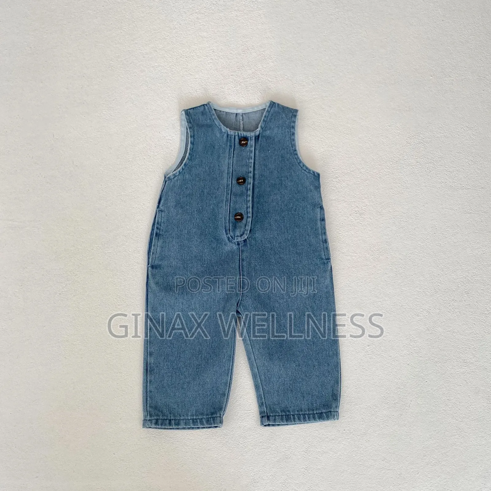 Babies Blue Denim Sleeveless Dungaree Jumpsuit (0–3 Months)