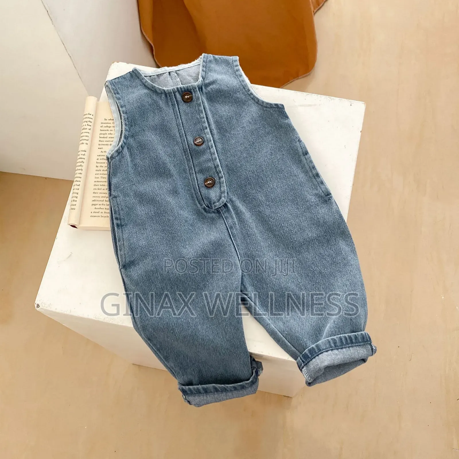 Babies Blue Denim Sleeveless Dungaree Jumpsuit (0–3 Months)