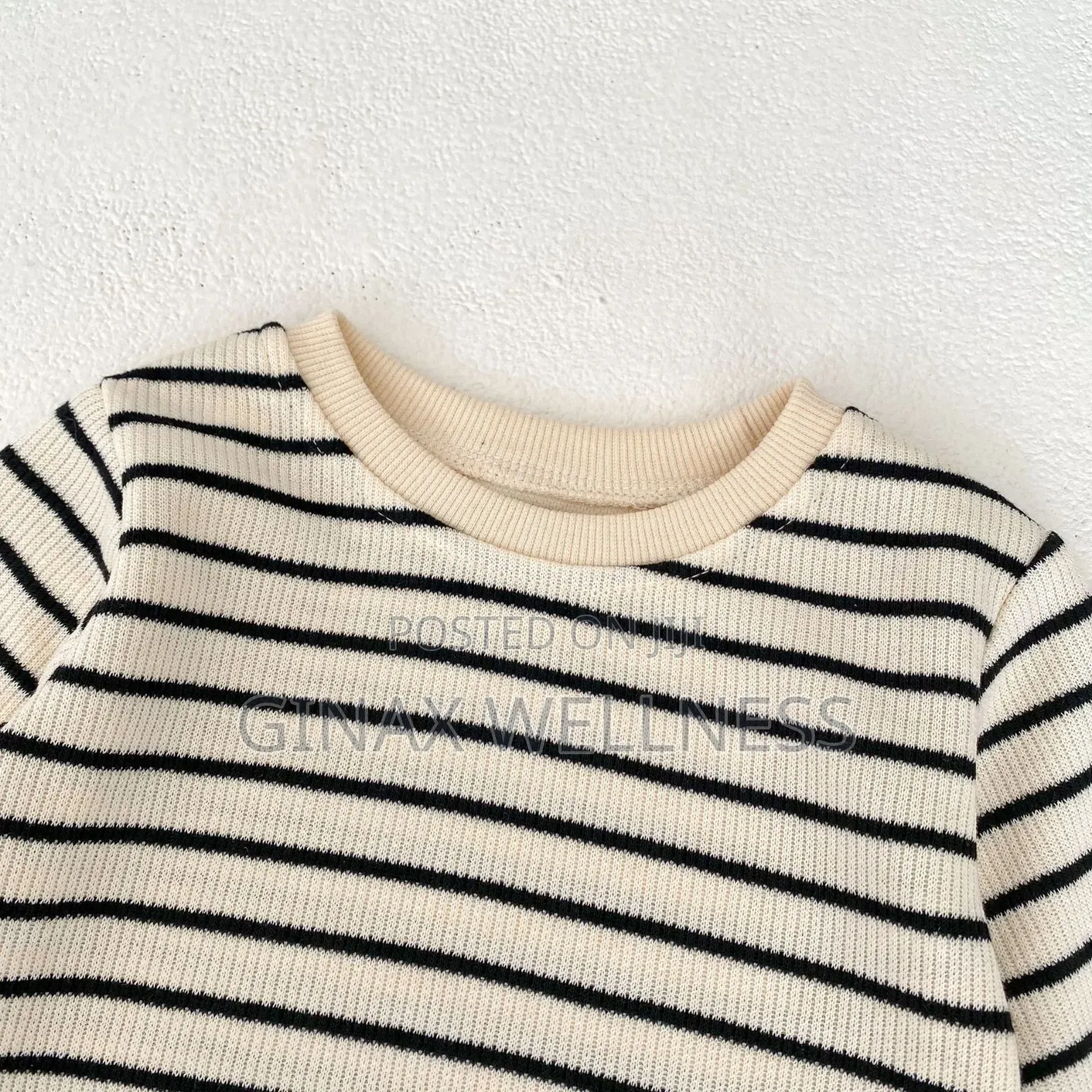 Baby Boys & Girls Striped Long-Sleeve Cotton Top (0–3 Months)
