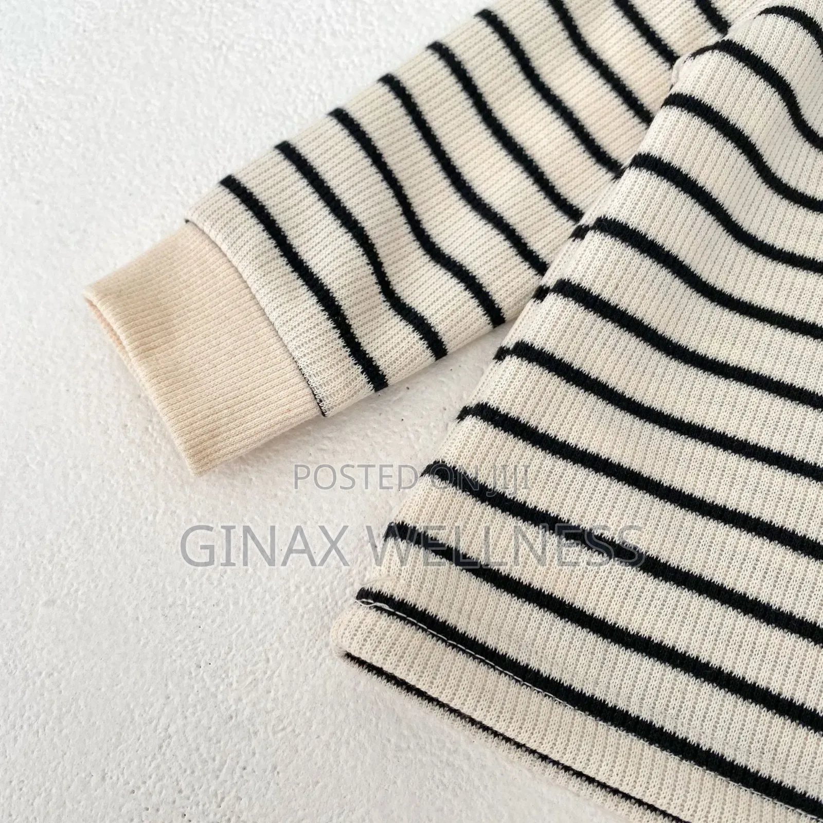 Baby Boys & Girls Striped Long-Sleeve Cotton Top (0–3 Months)