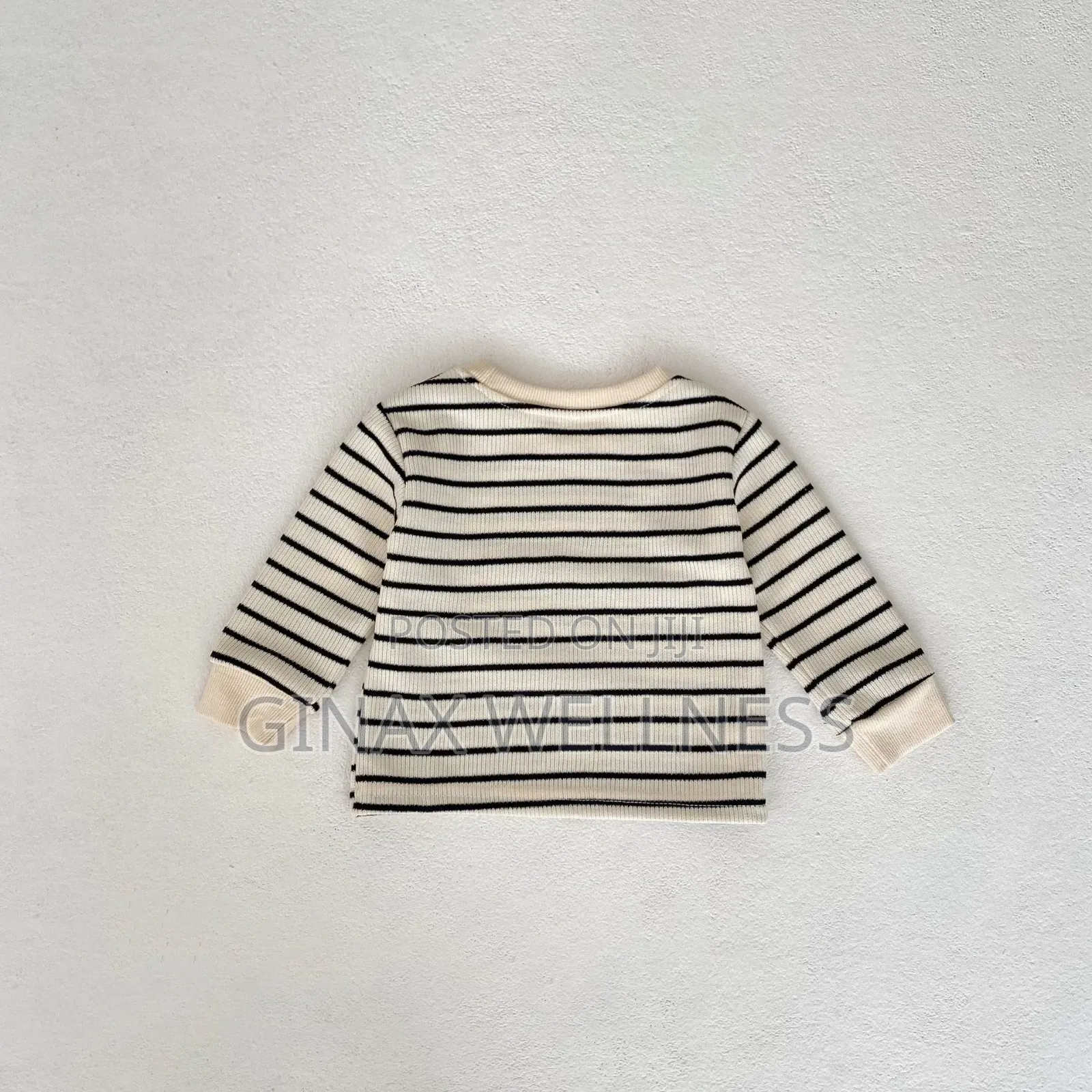 Baby Boys & Girls Striped Long-Sleeve Cotton Top (0–3 Months)