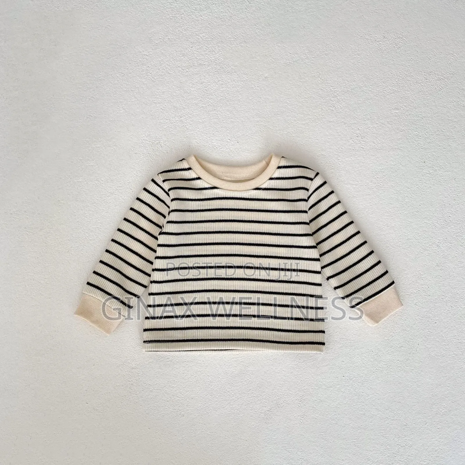 Baby Boys & Girls Striped Long-Sleeve Cotton Top (0–3 Months)