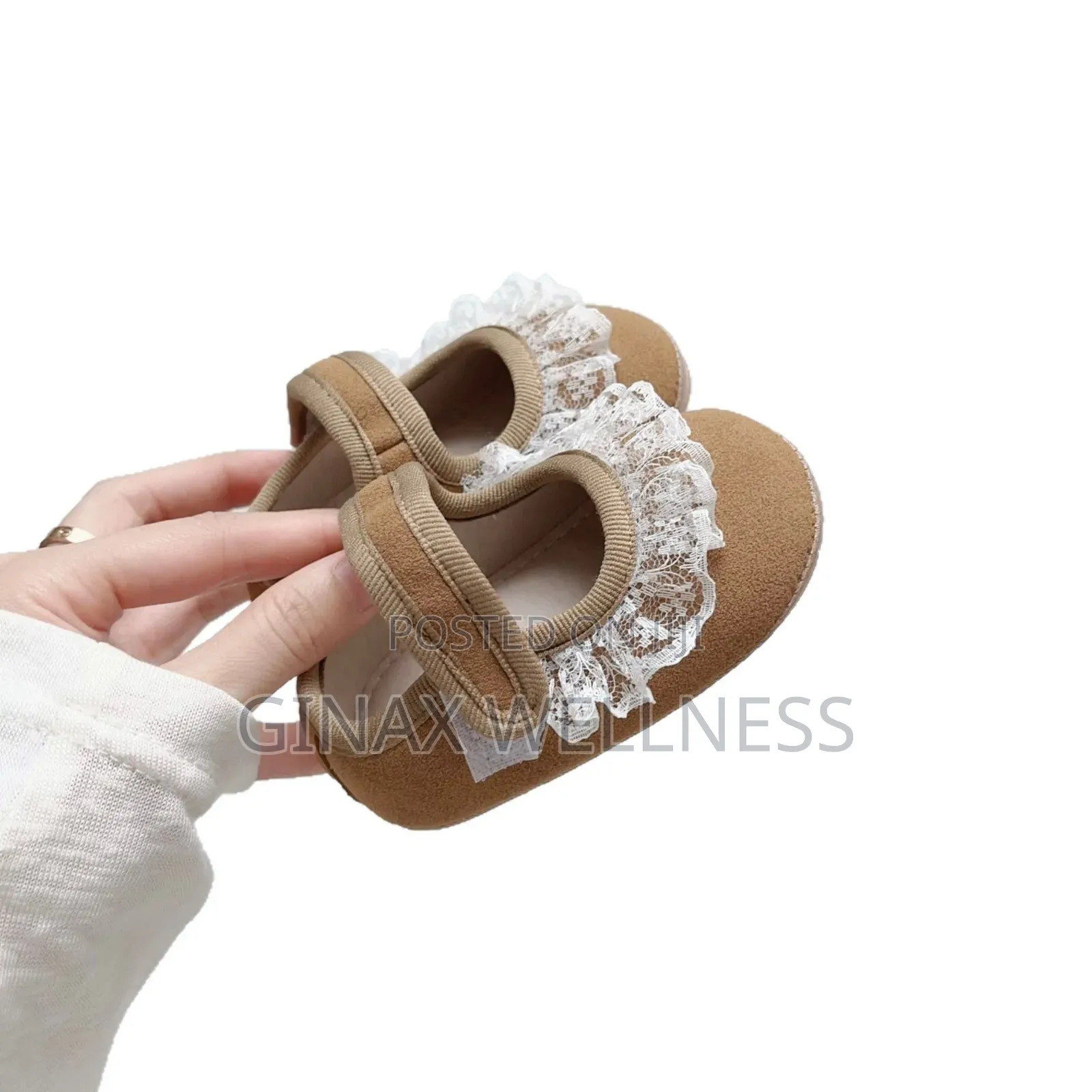 Baby Girls' Lace Mary Jane Shoes With Adjustable Strap and Soft Sole