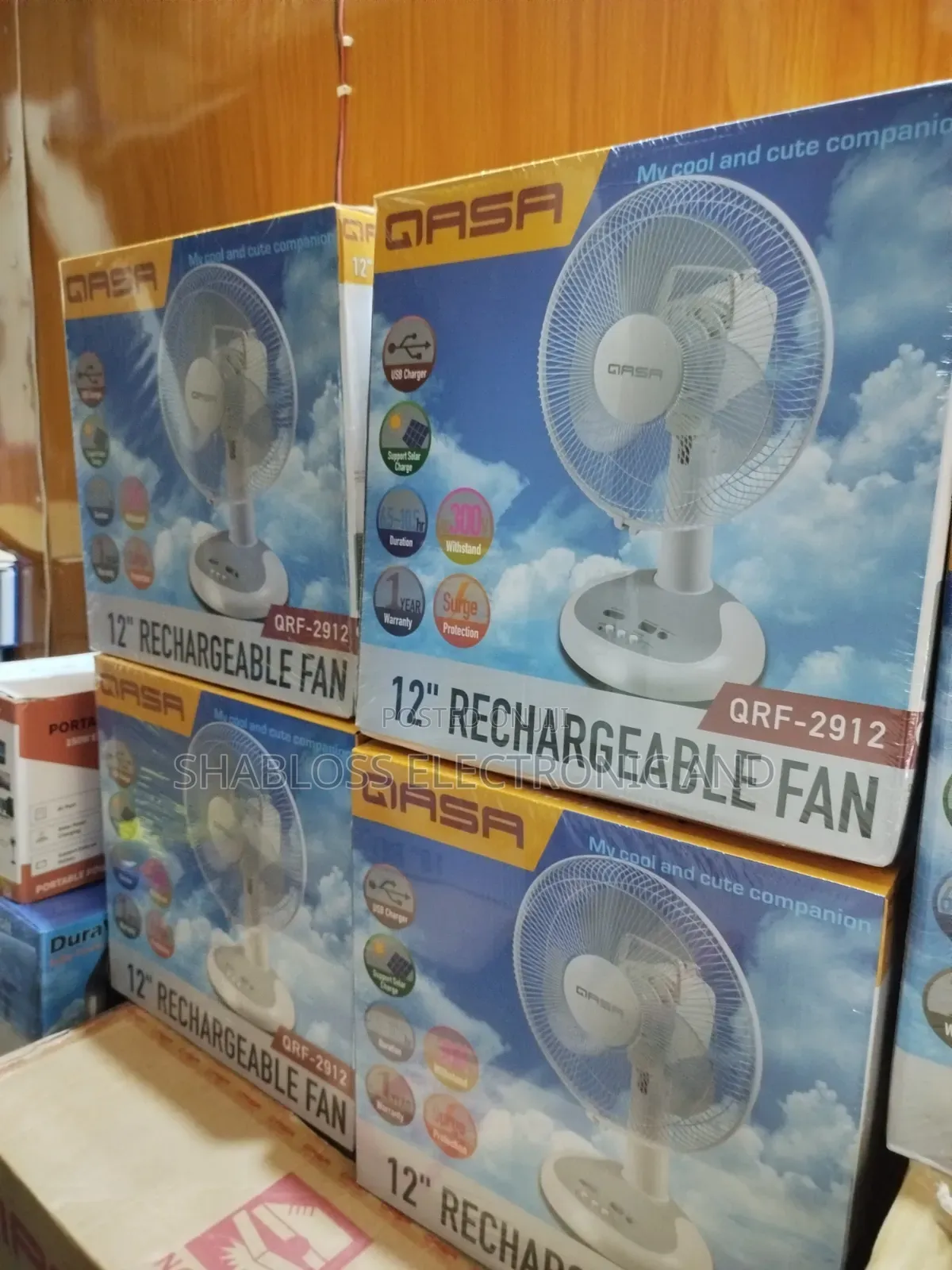 12 Inch Qasa Rechargeable Table Fan Wholesale Supply Nigeria