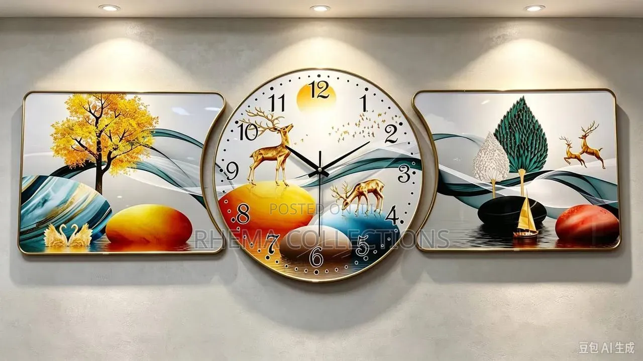 3-Piece Luxury Wall Clock – Decorative Home Décor