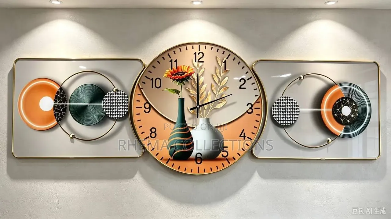 3-Piece Luxury Wall Clock – Decorative Home Décor