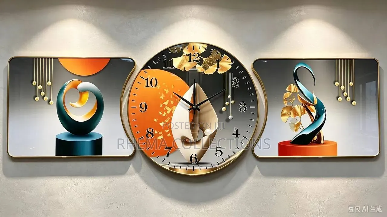 3-Piece Luxury Wall Clock – Decorative Home Décor