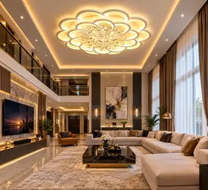 Luxury Flower Crystal Light– For Living Room , Reception, Big Offices