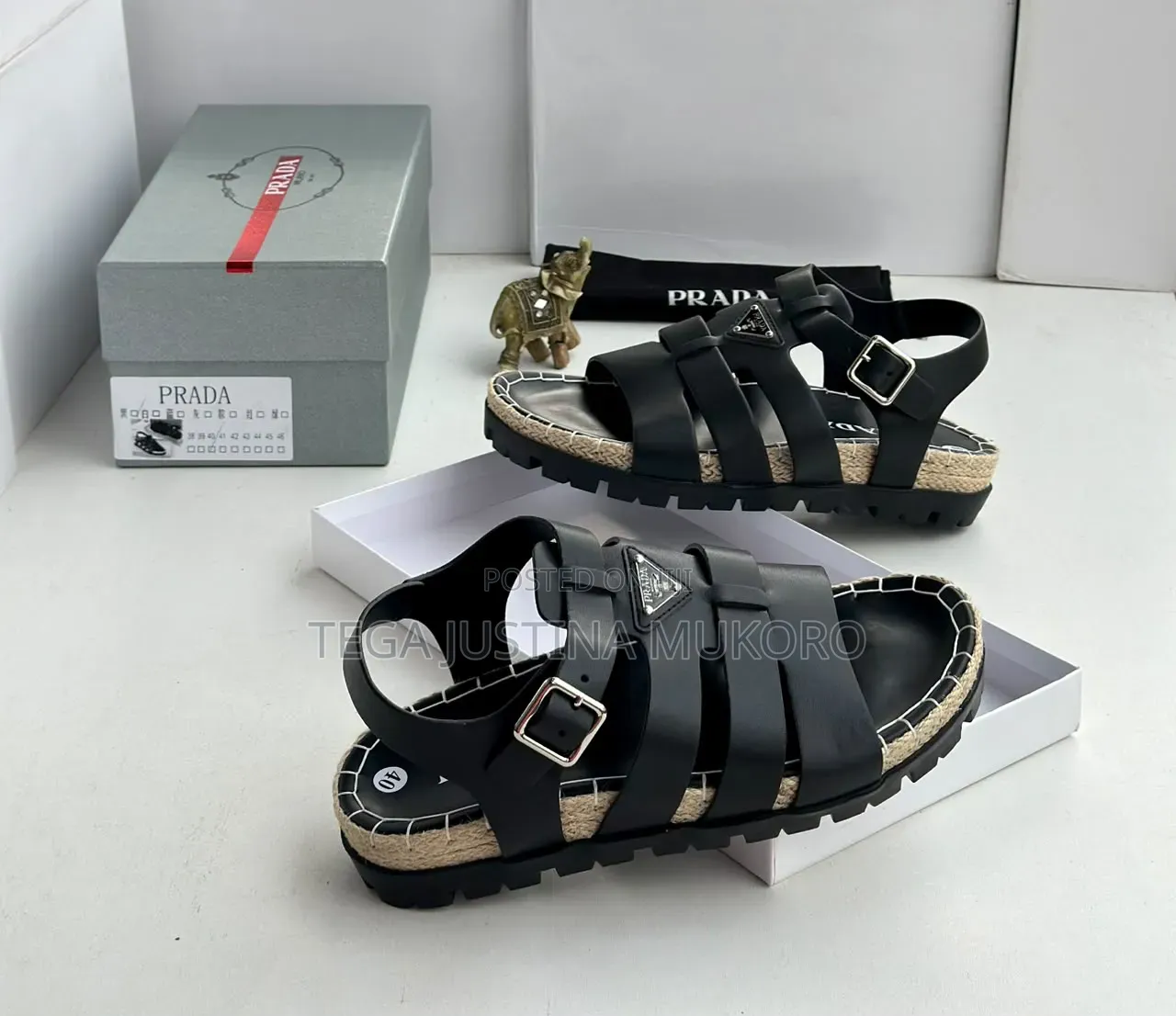 High Quality Latest Design Prada Men's Leather Sandals