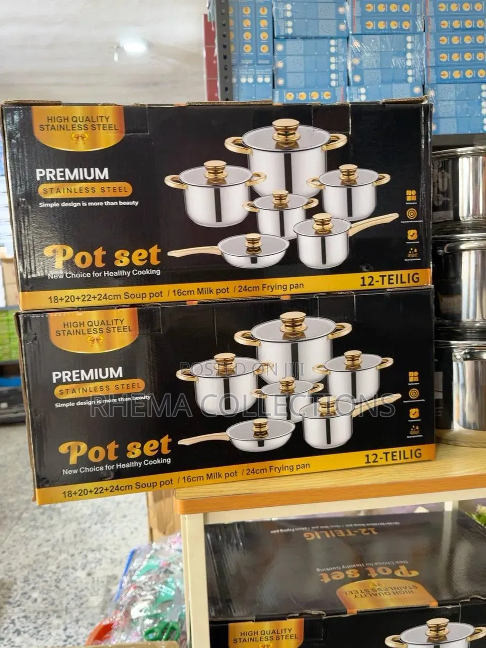 Premium 12-Piece Stainless Steel Pot Set