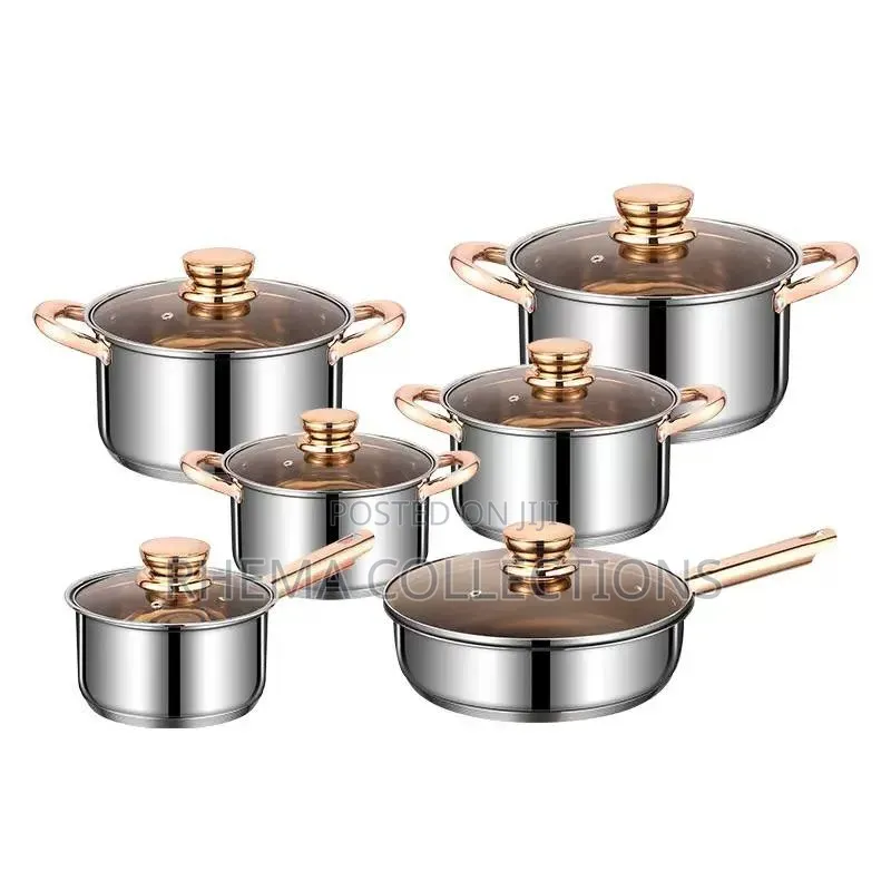 Premium 12-Piece Stainless Steel Pot Set