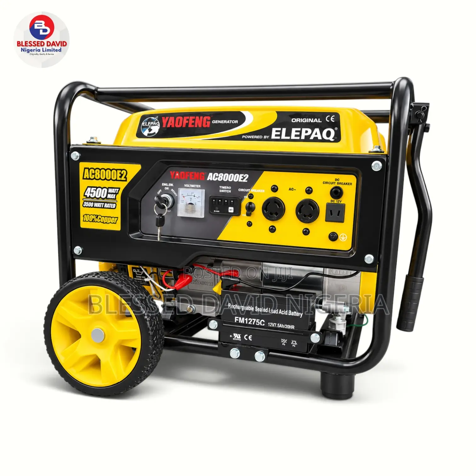 Yaofeng AC8000E2 4.3kva (3500W) Key Start Petrol Generator With Timer