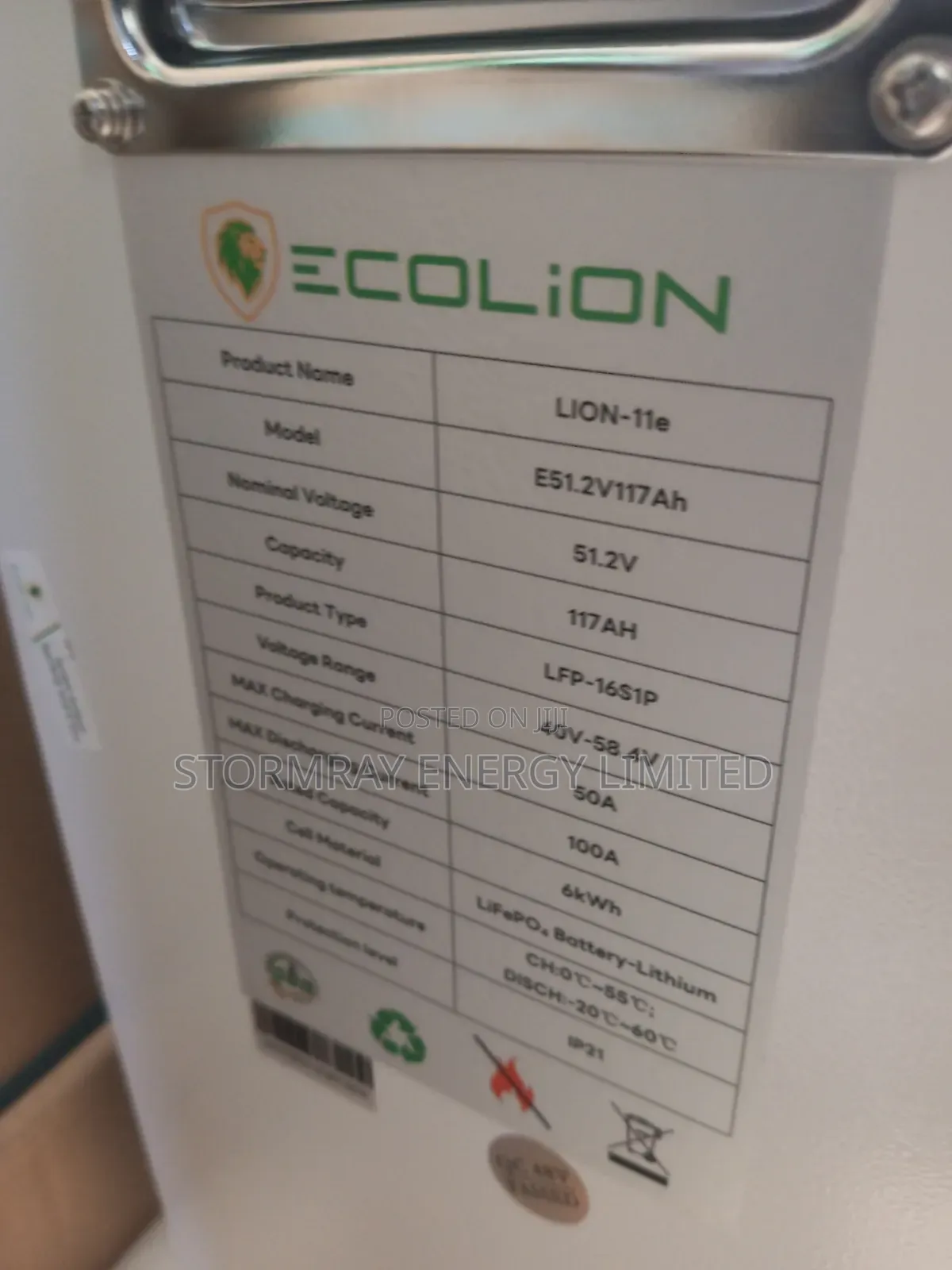 6kwh Ecolion Lithium Battery
