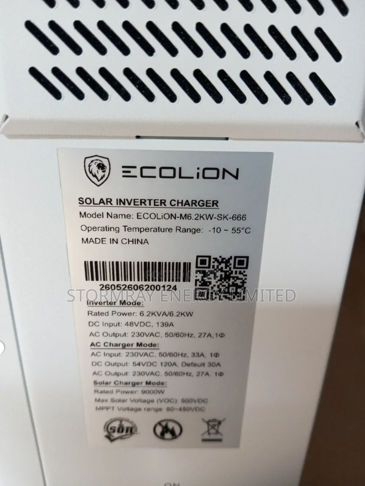 6.2kva Ecolion Hybrid Inverter 48v
