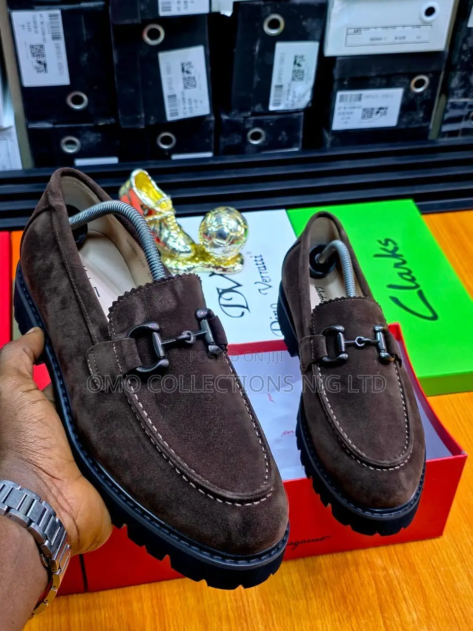 Ferragamo Men’s Premium Suede Shoes – Fully Boxed