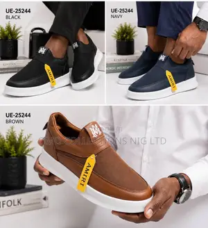 Fully Boxed Men’s Slip-on Shoes – Black, Navy & Brown