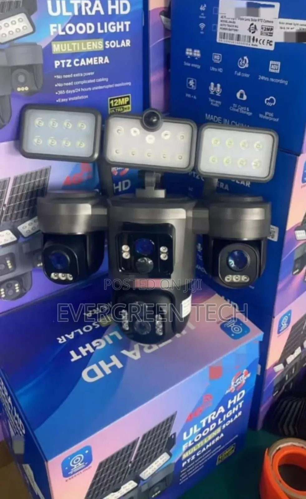 Ubox Three Lens Solar 4g Camera With Flood Lights