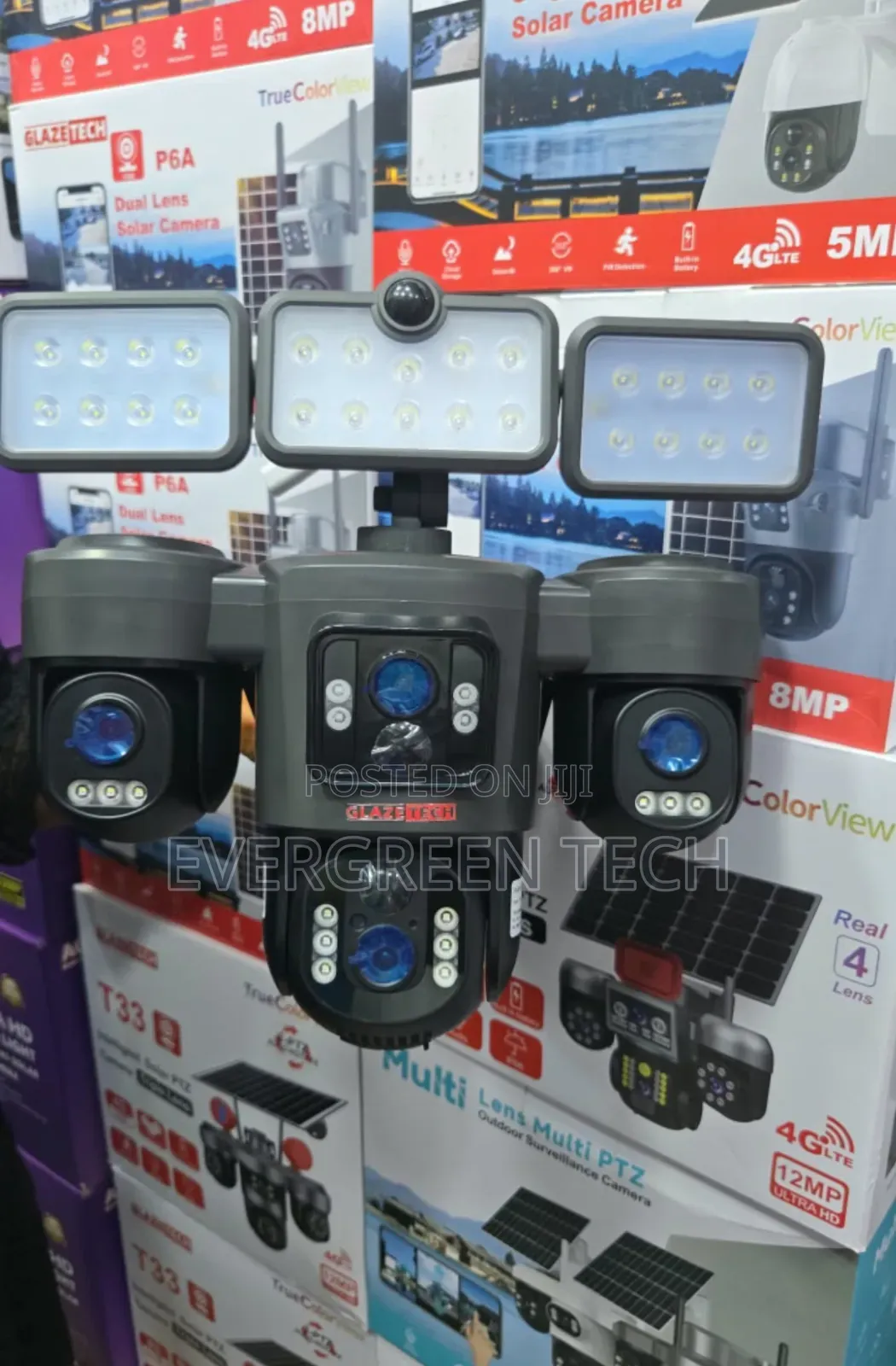 Ubox Three Lens Solar 4g Camera With Flood Lights
