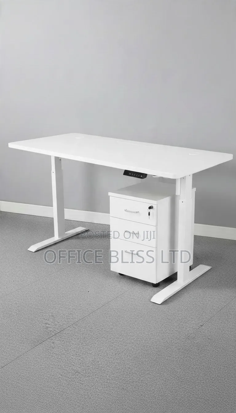 Eletric Adjustable Height Table With Mobile Drawer - 1.4 Metre