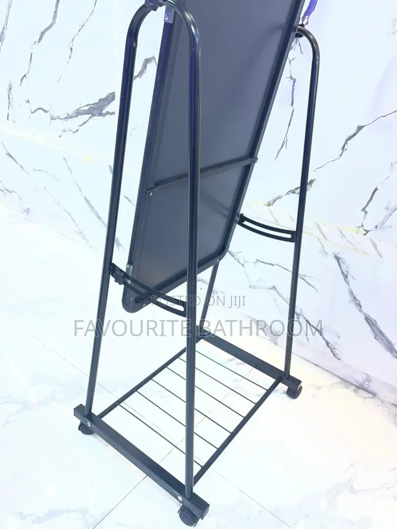 Black Standing Mirror With Shoe Rack