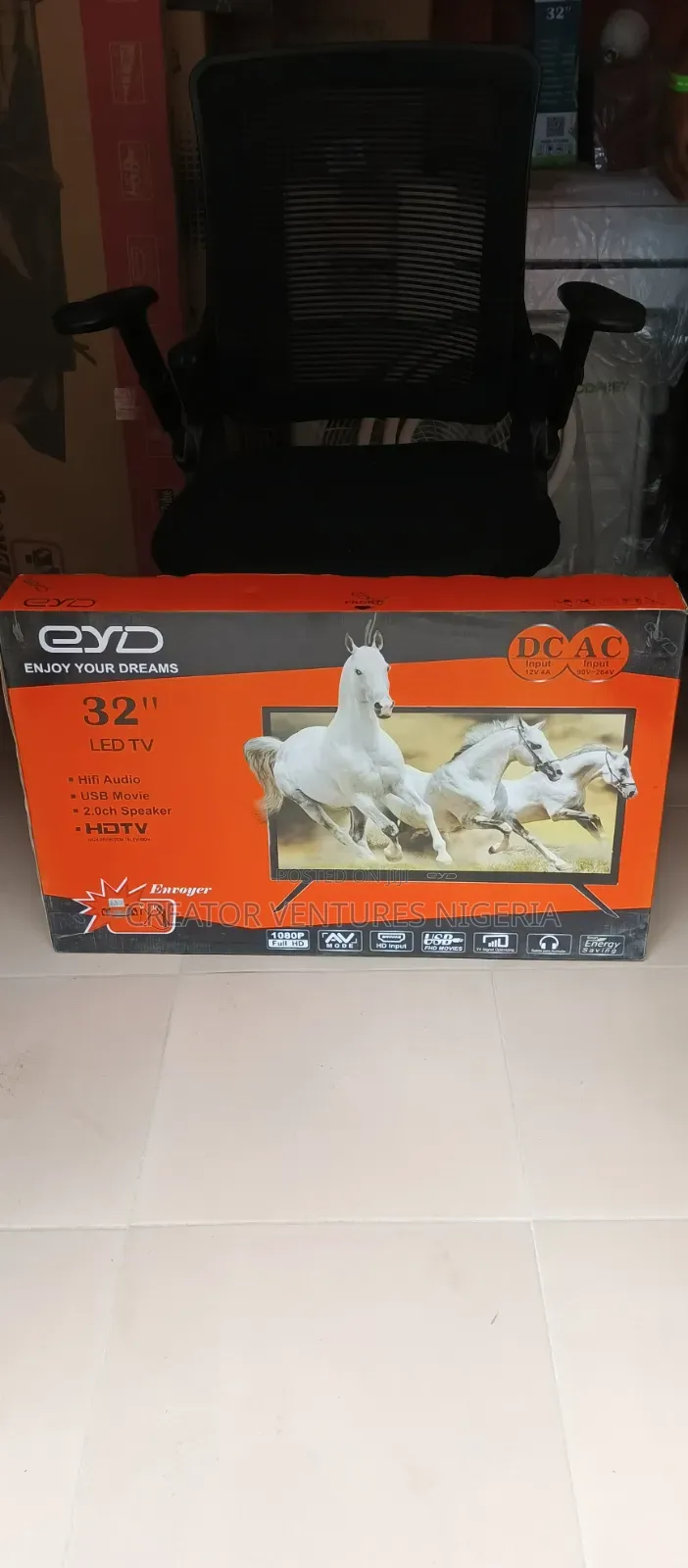 TV Dc / AC Led 32" Non Smart Full HD Eyd,with USB,HDMI,