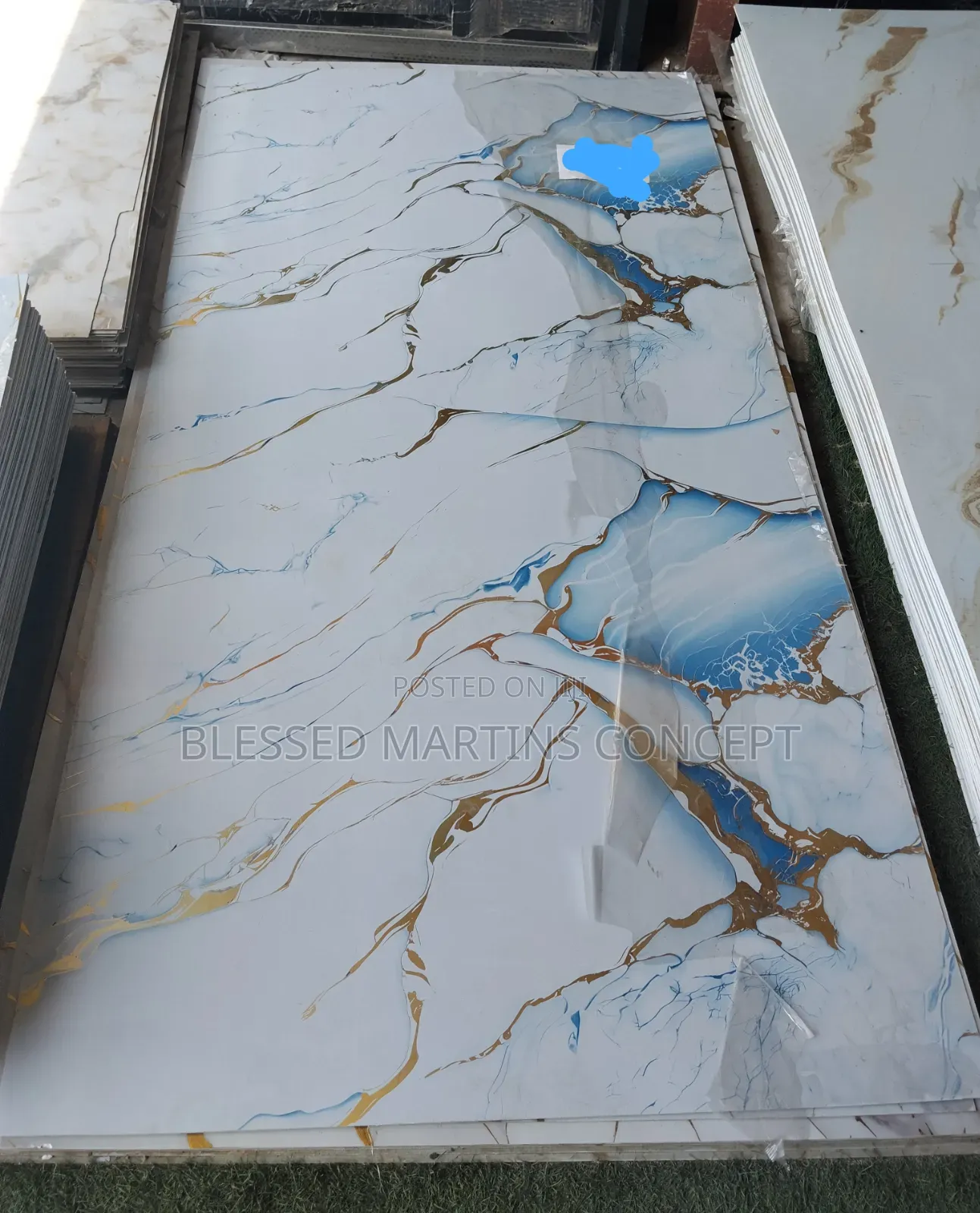 3mm Thickness UV PVC Marble Sheet, Good for TV Backdrops,Interior Wall