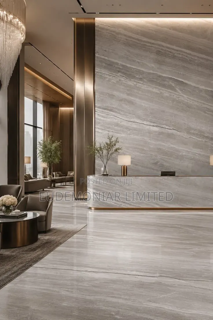 Decorative Stone Panels Waiting Hall Wall Installation Service Work