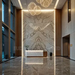Marble Wall Covering Hospital Waiting Hall Installation Service Work