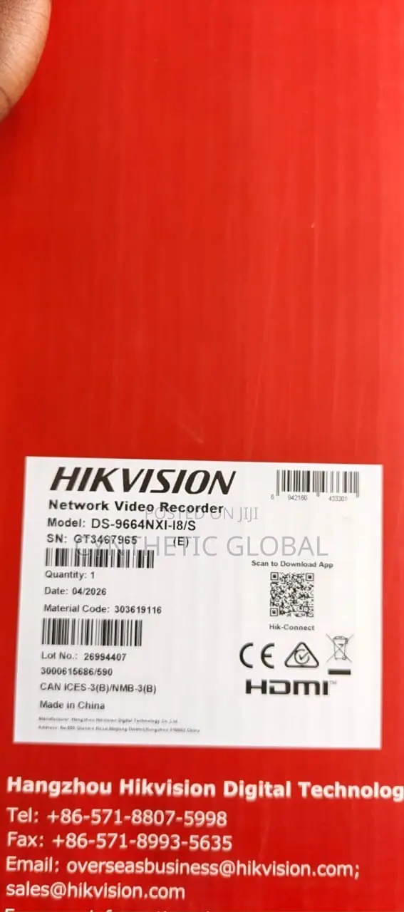 Hikvision Ds-9664nxi-I8/S 64ch NVR With 8sata HDD Slot