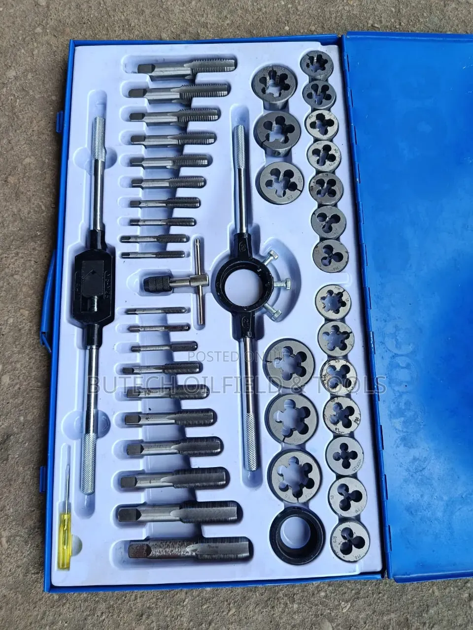 Tap and Die Set – Thread Cutting Tool Kit With Taps, Dies and Handles