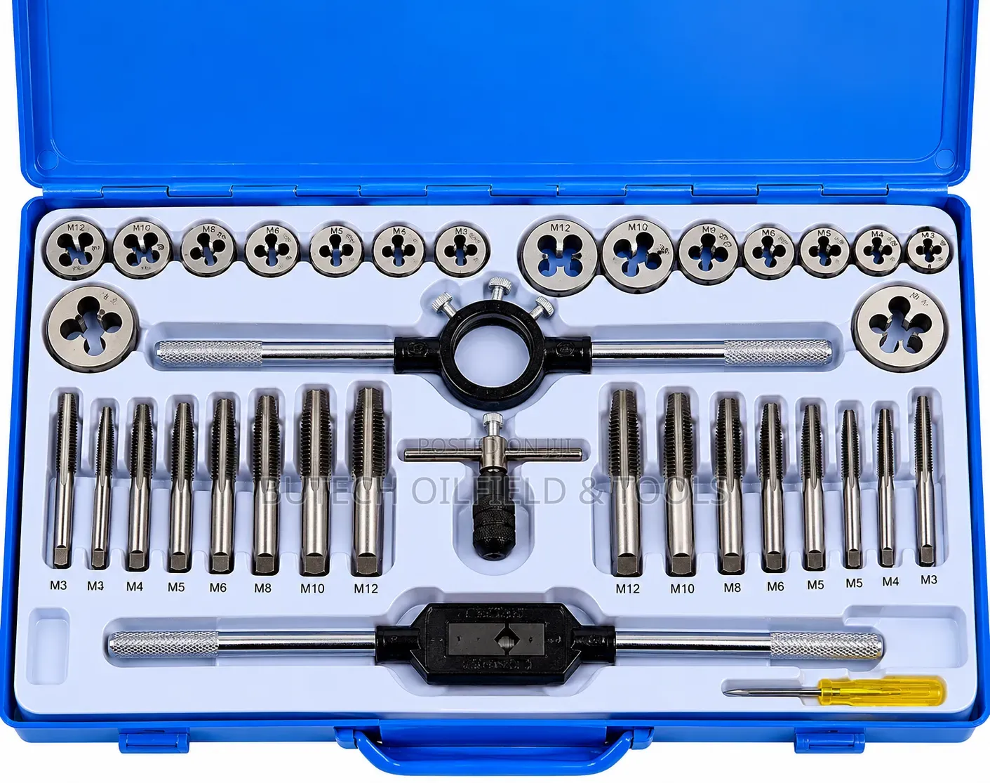 Tap and Die Set – Thread Cutting Tool Kit With Taps, Dies and Handles
