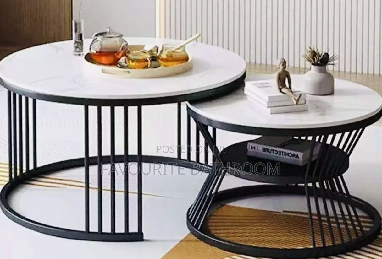 Real Marble Twin Center Table,white and Gold Leg