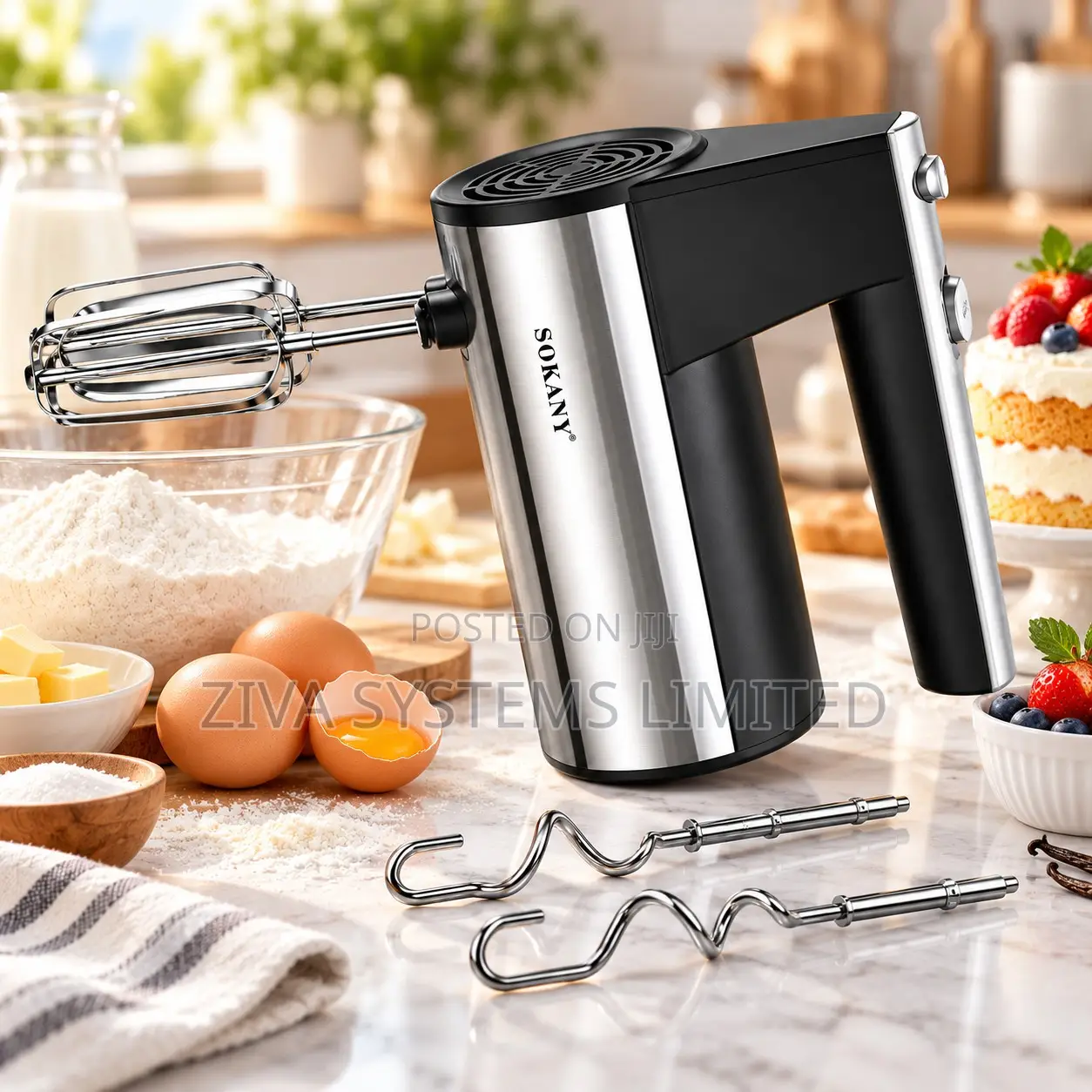 SOKANY Electric Hand Mixer – 5-Speed Cake Mixer & Egg Beater SK-6638