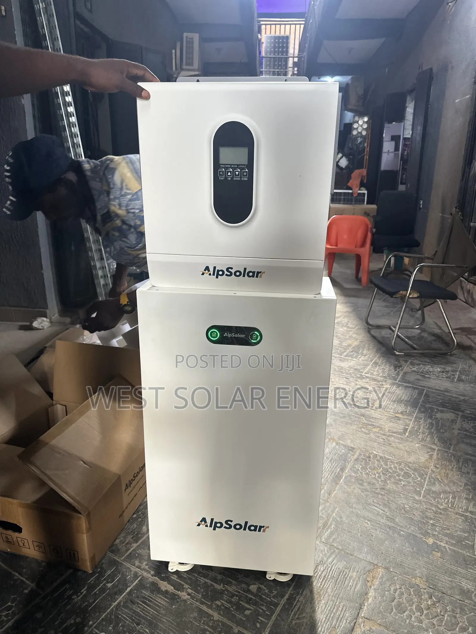 16KWh 51.2V AlpSolar Lithium Battery and 11KVA Hybrid Solar Inverter.
