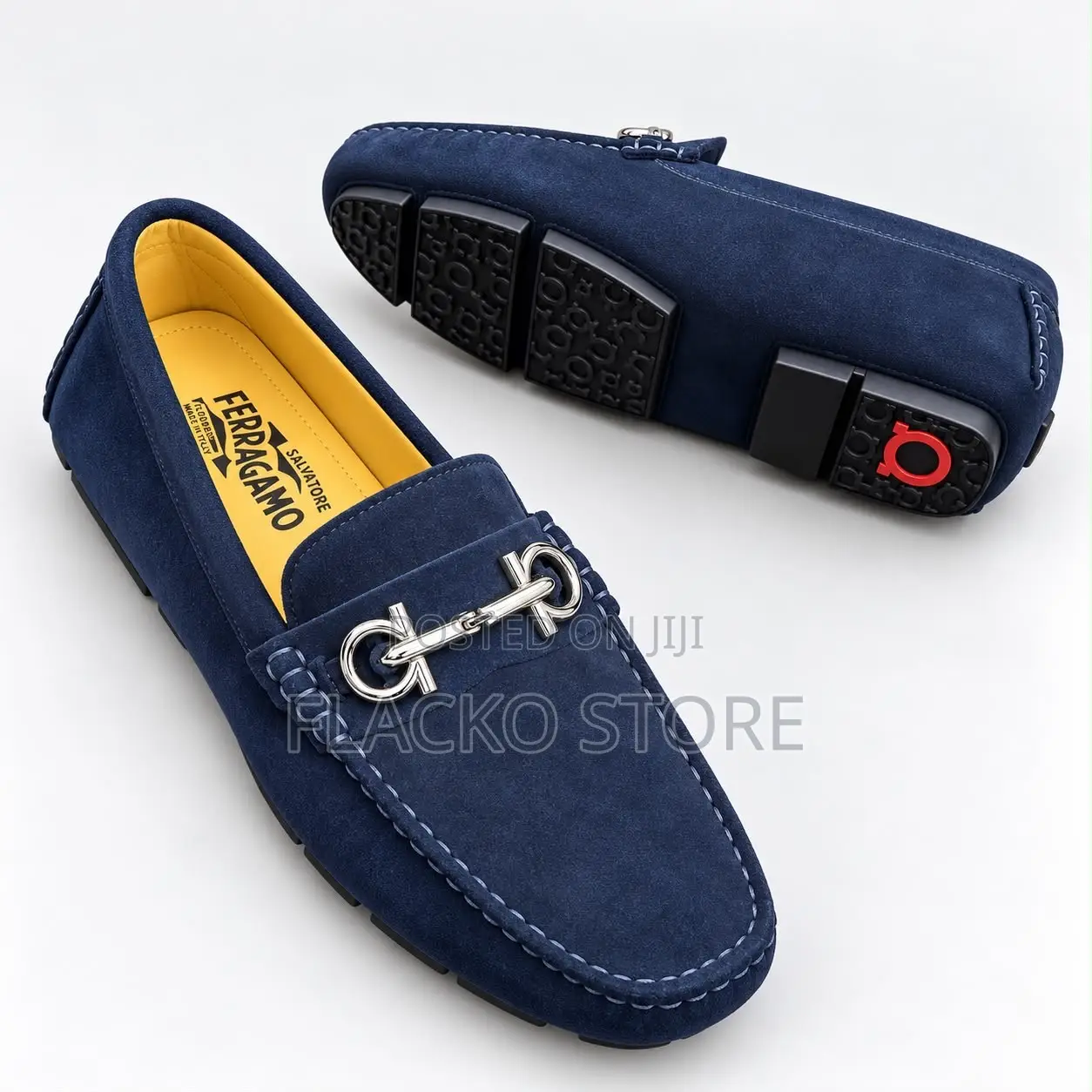 Premium Salvatore Ferragamo Suede Luxury Drivers Shoes