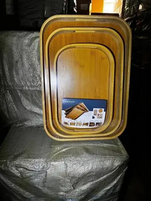 3in1 Curve Bamboo Wooden Tray