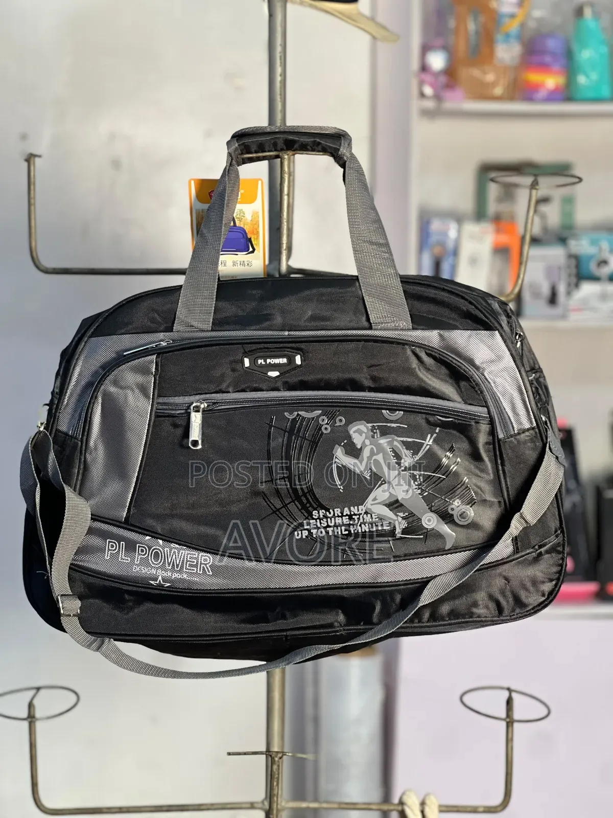 Gray and Black Duffel Bags