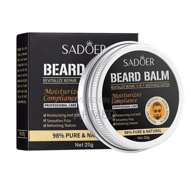 Moisturizing Soft, Beard Care Balm, Nourish & Shape, Clear, 20g