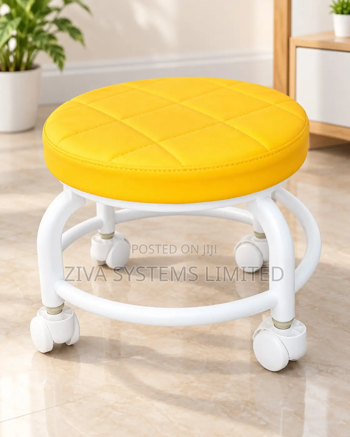 Children's Round Stool With Wheels – Comfortable Padded Kids Chair
