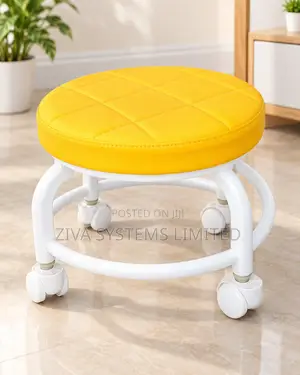 Children's Round Stool With Wheels – Comfortable Padded Kids Chair