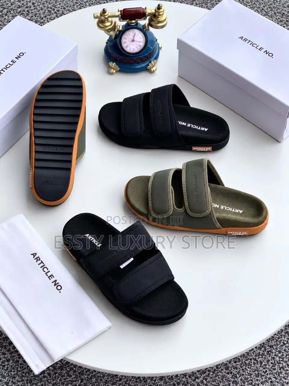 High Quality Luxury Article No. Double-Strap Slide Sandals!!