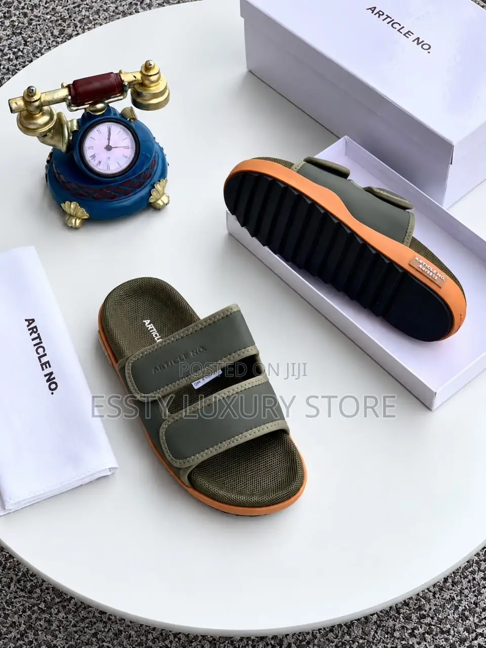 High Quality Luxury Article No. Double-Strap Slide Sandals!!